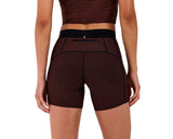 Bandit Striped Cadence™ 5" Compression Shorts Cacao/Black - Mujer