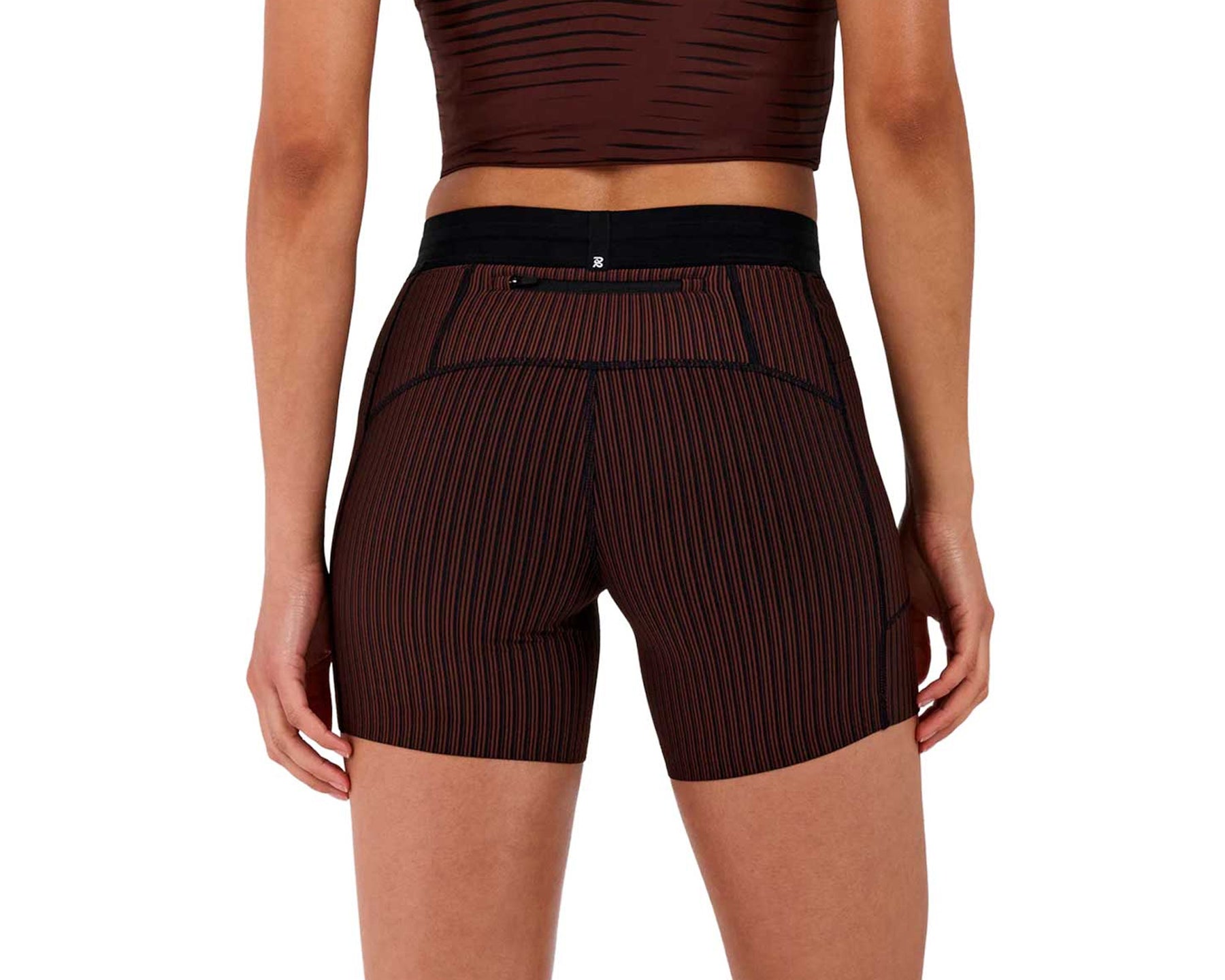 Bandit Striped Cadence™ 5" Compression Shorts Cacao/Black - Mujer