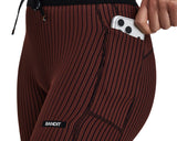 Bandit Striped Cadence™ 5" Compression Shorts Mahogany/Black - Women's