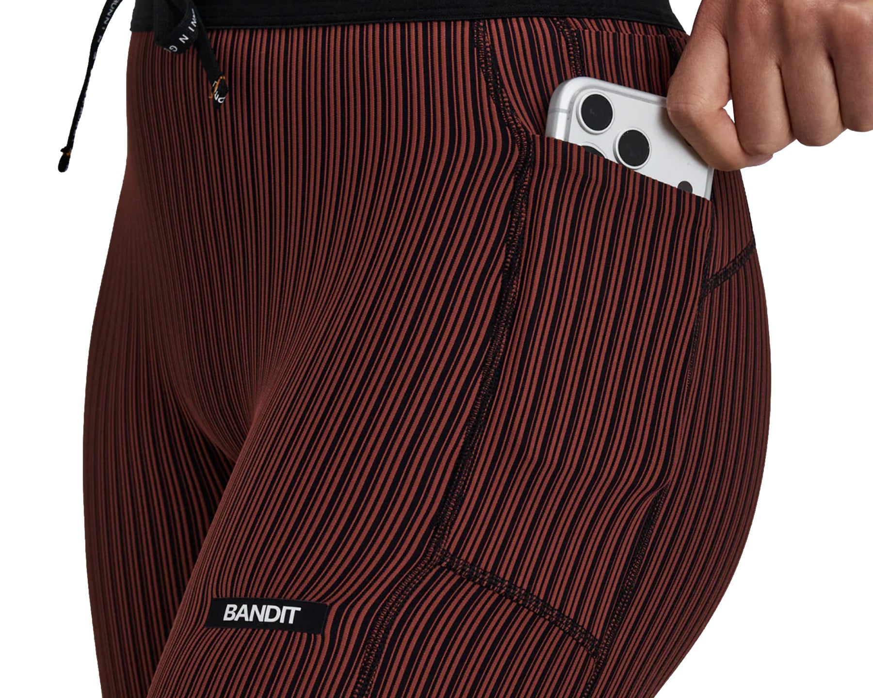 Bandit Striped Cadence™ 5" Compression Shorts Mahogany/Black - Women's