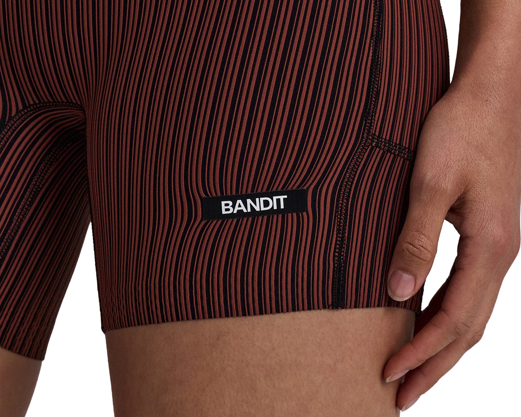 Bandit Striped Cadence™ 5" Compression Shorts Mahogany/Black - Women's