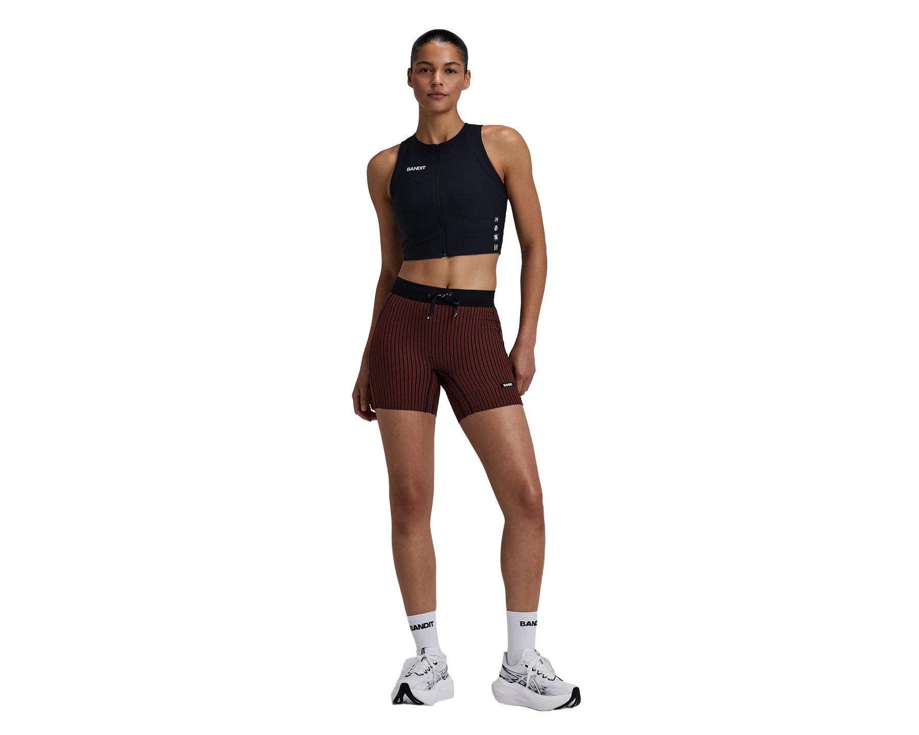 Bandit Striped Cadence™ 5" Compression Shorts Mahogany/Black - Women's